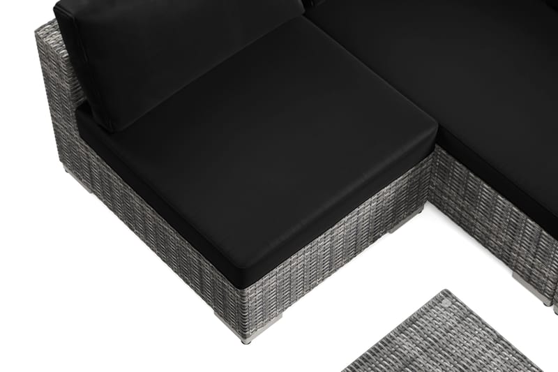 Bahamas U-formad utomhus loungegrupp med öppet avslut, 7-sits med bord - Grå - Trädgård & spabad - Utemiljö - Altan & terrass - Altanmöbler