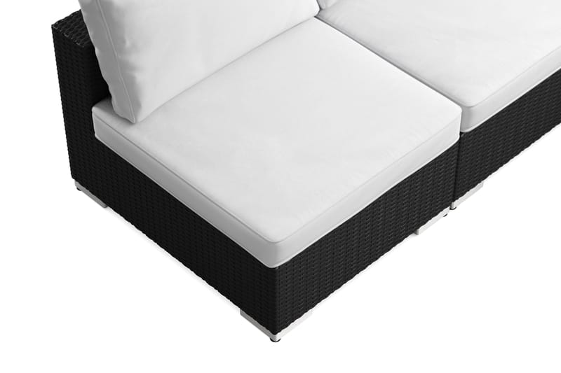 Bahamas U-formad utomhus loungegrupp med öppet avslut, 9-sits med bord - Svart - Trädgård & spabad - Utemiljö - Altan & terrass - Altanmöbler