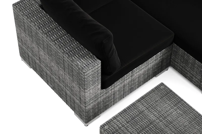 Bahamas U-formad utomhus loungegrupp med stängt avslut, 7-sits med bord - Grå - Trädgård & spabad - Utemiljö - Altan & terrass - Altanmöbler