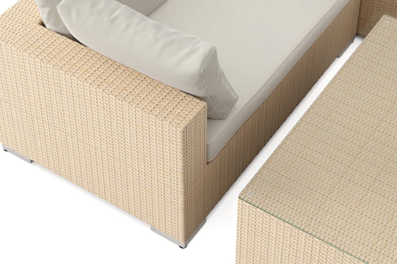 Bahamas U-formad utomhus loungegrupp med stängt avslut, 8-sits med bord - Beige - Trädgård & spabad - Utemiljö - Altan & terrass - Altanmöbler