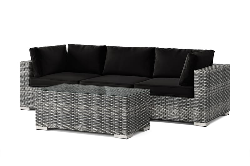 Bahamas utesoffa 3-sits med bord - Grå - Trädgård & spabad - Utemiljö - Altan & terrass - Altanmöbler