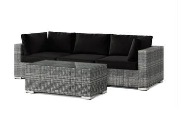 Bahamas utesoffa 3-sits med bord