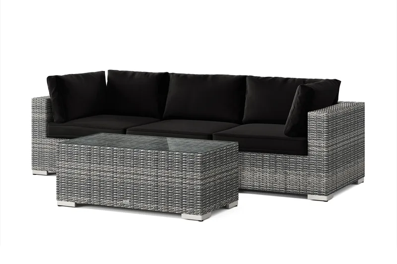 Bahamas utesoffa 3-sits med bord - Grå - Trädgård & spabad - Utemiljö - Altan & terrass - Altanmöbler