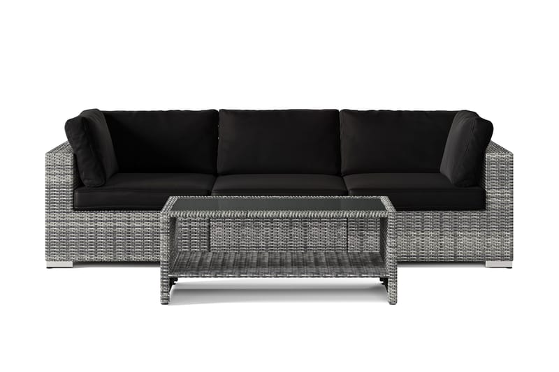 Bahamas utesoffa 3-sits med bord och hylla - Grå - Trädgård & spabad - Utemiljö - Altan & terrass - Altanmöbler