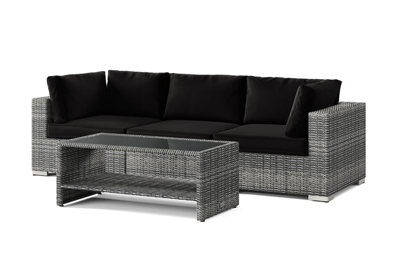 Bahamas utesoffa 3-sits med bord och hylla - Grå - Trädgård & spabad - Utemiljö - Altan & terrass - Altanmöbler