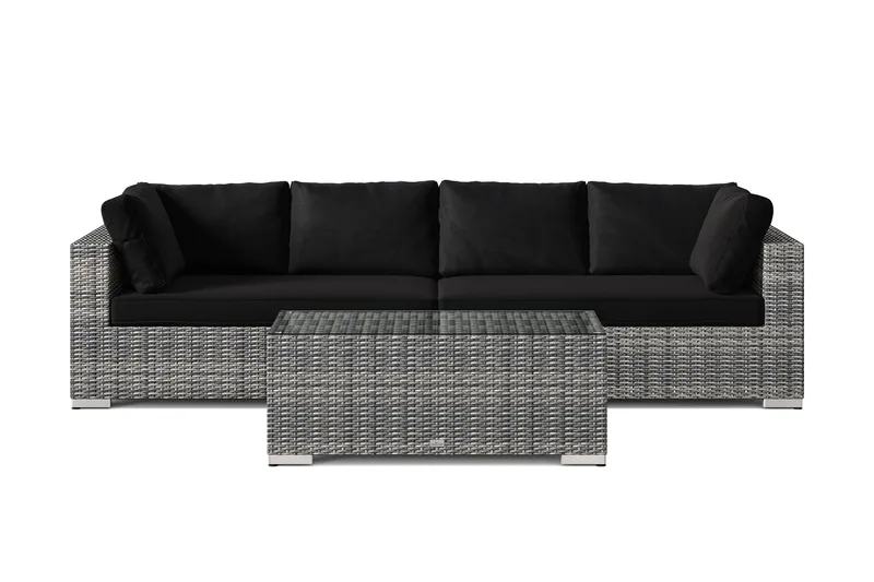 Bahamas utesoffa 4-sits med bord - Grå - Trädgård & spabad - Utemiljö - Altan & terrass - Altanmöbler