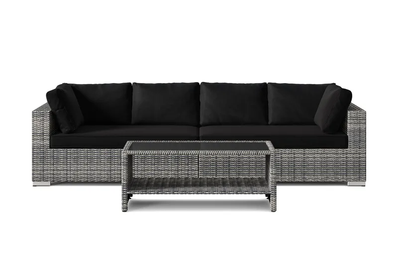 Bahamas utesoffa 4-sits med bord och hylla - Grå - Trädgård & spabad - Utemiljö - Altan & terrass - Altanmöbler