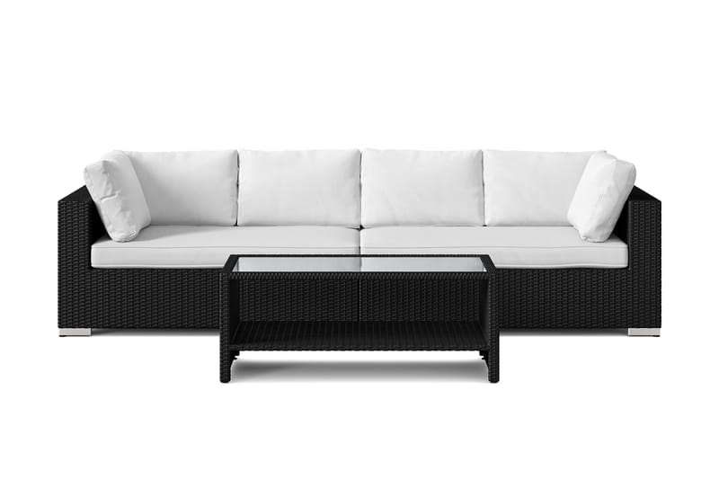 Bahamas utesoffa 4-sits med bord och hylla - Svart - Trädgård & spabad - Utemiljö - Altan & terrass - Altanmöbler