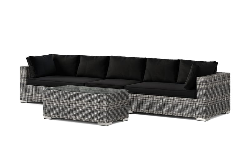 Bahamas utesoffa 5-sits med bord, Grå