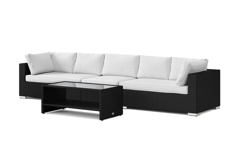 Bahamas utesoffa 5-sits med bord och hylla - Svart - Trädgård & spabad - Utemiljö - Altan & terrass - Altanmöbler