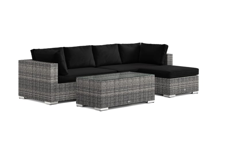 Bahamas utomhus divansoffa 5-sits med vändbar divan och bord - Grå - Trädgård & spabad - Utemiljö - Altan & terrass - Altanmöbler