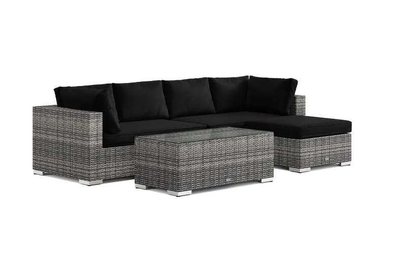 Bahamas utomhus divansoffa 5-sits med vändbar divan och bord - Grå - Trädgård & spabad - Utemiljö - Altan & terrass - Altanmöbler