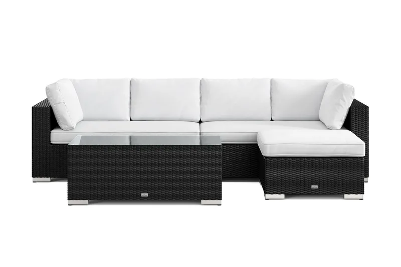 Bahamas utomhus divansoffa 5-sits med vändbar divan och bord - Svart - Trädgård & spabad - Utemiljö - Altan & terrass - Altanmöbler