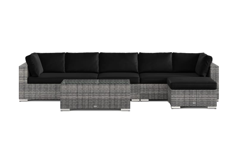 Bahamas utomhus divansoffa 6-sits med vändbar divan och bord - Grå - Utemöbler - Loungemöbler - Soffgrupp utomhus