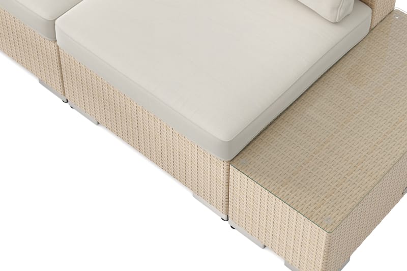 Bahamas utomhus hörnsoffa 5-sits vändbar med öppet avslut och bord med hylla - Beige - Trädgård & spabad - Utemiljö - Altan & terrass - Altanmöbler
