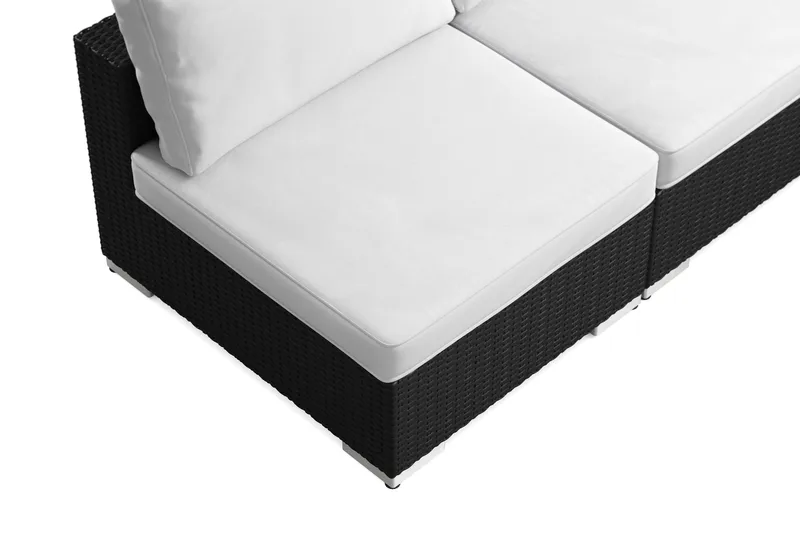 Bahamas utomhus hörnsoffa 5-sits vändbar med öppet avslut och bord - Svart - Trädgård & spabad - Utemiljö - Altan & terrass - Altanmöbler