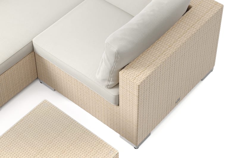 Bahamas utomhus hörnsoffa 5-sits vändbar med bord - Beige - Trädgård & spabad - Utemiljö - Altan & terrass - Altanmöbler
