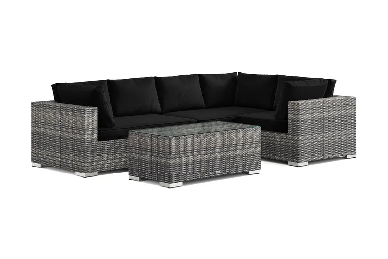 Bahamas utomhus hörnsoffa 5-sits vändbar med bord - Grå - Trädgård & spabad - Utemiljö - Altan & terrass - Altanmöbler