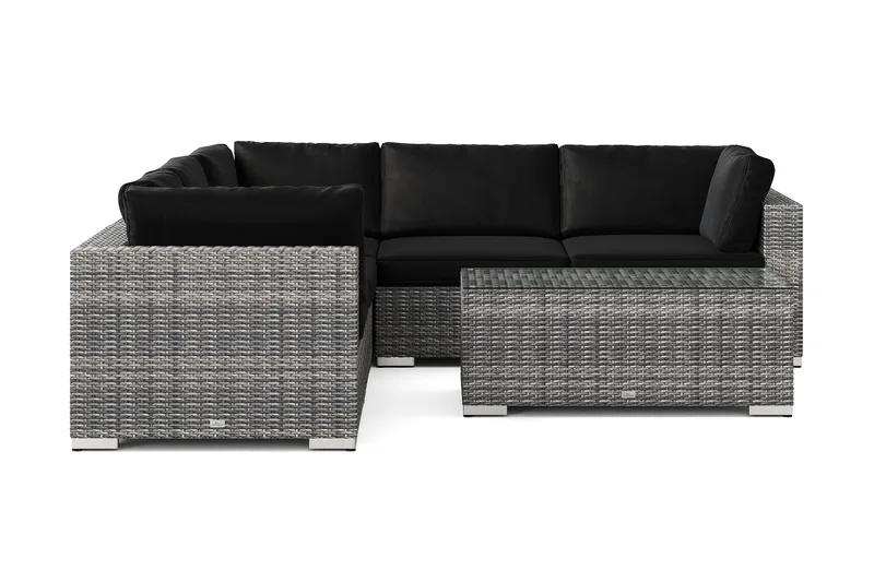 Bahamas utomhus hörnsoffa 5-sits vändbar med bord - Grå - Trädgård & spabad - Utemiljö - Altan & terrass - Altanmöbler