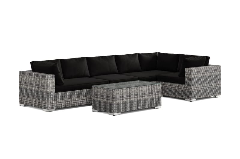 Bahamas utomhus hörnsoffa 6-sits vändbar med bord - Grå - Trädgård & spabad - Utemiljö - Altan & terrass - Altanmöbler