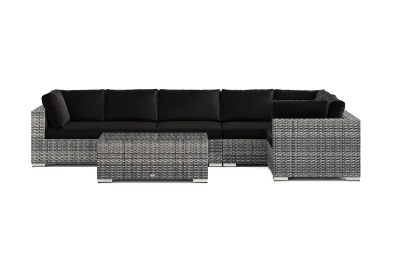 Bahamas utomhus hörnsoffa 6-sits vändbar med bord - Grå - Trädgård & spabad - Utemiljö - Altan & terrass - Altanmöbler
