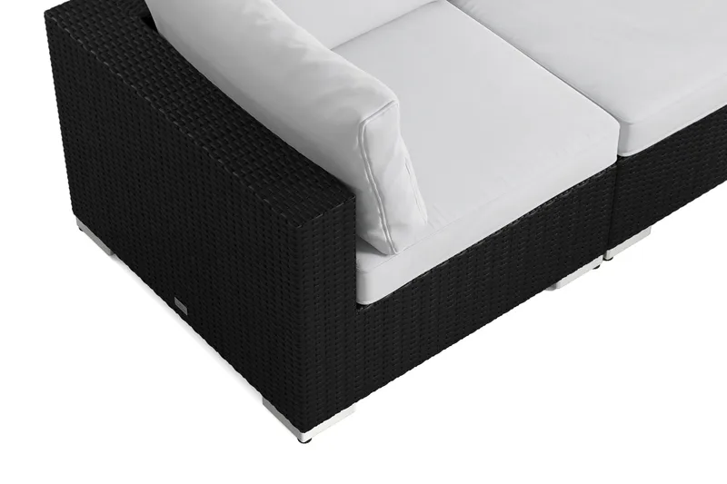 Bahamas utomhus hörnsoffa 6-sits vändbar med fåtölj och bord med hylla - Svart - Trädgård & spabad - Utemiljö - Altan & terrass - Altanmöbler