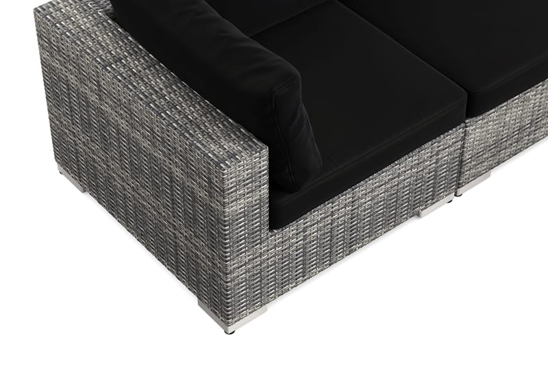 Bahamas utomhus hörnsoffa 8-sits vändbar med fåtölj och bord med hylla - Grå - Trädgård & spabad - Utemiljö - Altan & terrass - Altanmöbler