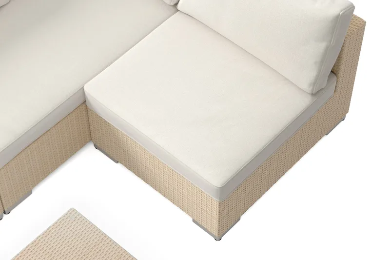Bahamas utomhus loungegrupp 5-sits med vändbar schäslong och bord - Beige - Trädgård & spabad - Utemiljö - Altan & terrass - Altanmöbler