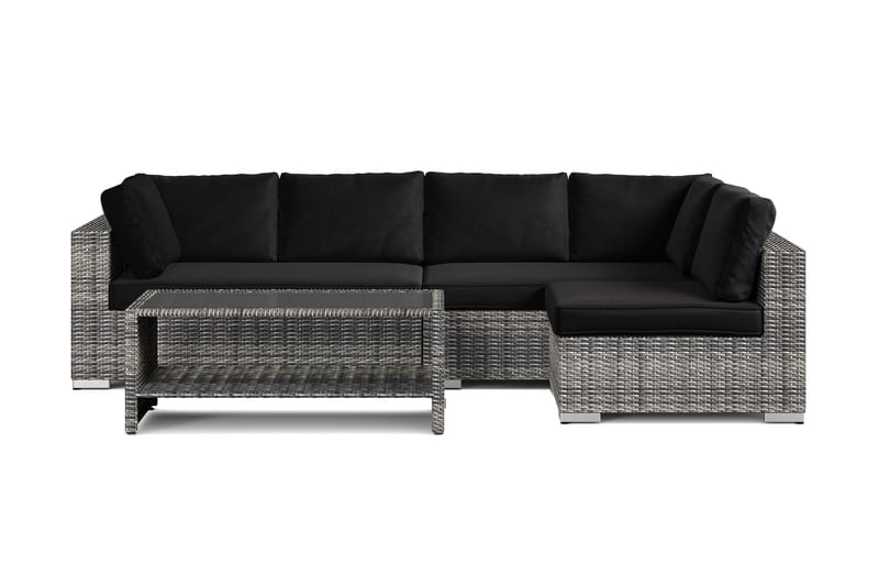Bahamas utomhus loungegrupp 5-sits med vändbar schäslong och bord med hylla - Grå - Trädgård & spabad - Utemiljö - Altan & terrass - Altanmöbler