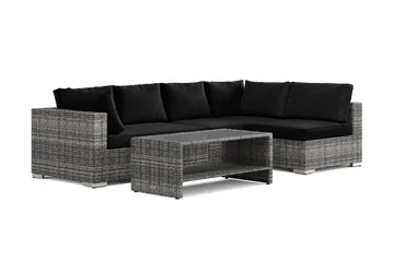 Bahamas utomhus loungegrupp 5-sits med vändbar schäslong och bord med hylla