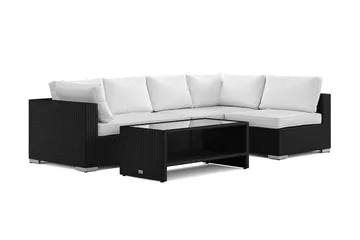 Bahamas utomhus loungegrupp 5-sits med vändbar schäslong och bord med hylla