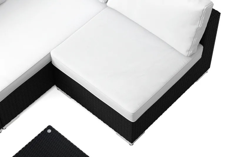 Bahamas utomhus loungegrupp 5-sits med vändbar schäslong och bord - Svart - Trädgård & spabad - Utemiljö - Altan & terrass - Altanmöbler