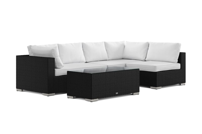 Bahamas utomhus loungegrupp 5-sits med vändbar schäslong och bord - Svart - Trädgård & spabad - Utemiljö - Altan & terrass - Altanmöbler