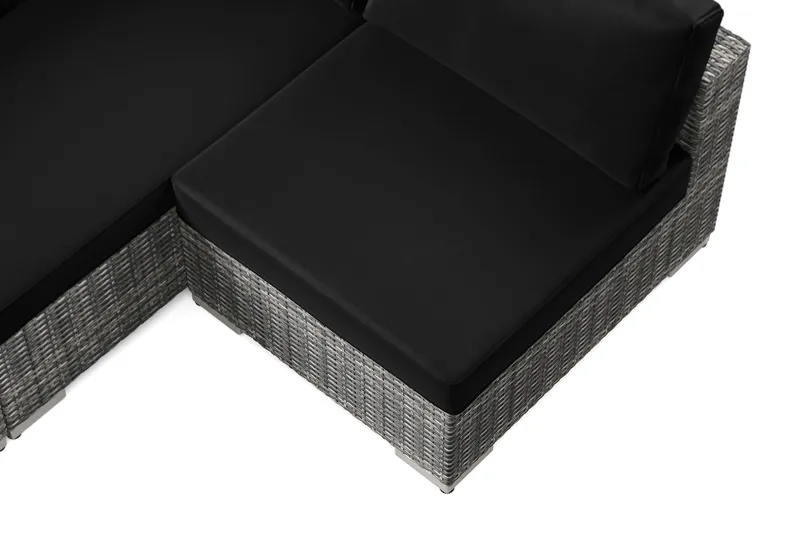 Bahamas utomhus loungegrupp 6-sits med vändbar schäslong och bord med hylla - Grå - Trädgård & spabad - Utemiljö - Altan & terrass - Altanmöbler