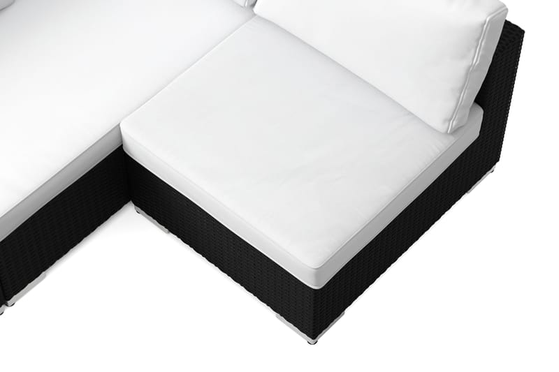 Bahamas utomhus loungegrupp 6-sits med vändbar schäslong och bord med hylla - Svart - Trädgård & spabad - Utemiljö - Altan & terrass - Altanmöbler