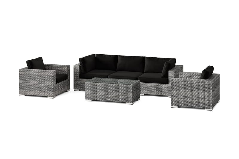 Bahamas utomhus soffgrupp 5-sits med två fåtöljer och bord - Grå - Trädgård & spabad - Utemiljö - Altan & terrass - Altanmöbler