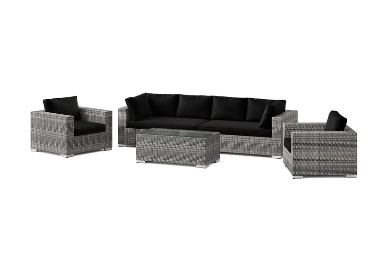 Bahamas utomhus soffgrupp 6-sits med två fåtöljer och bord - Grå - Trädgård & spabad - Utemiljö - Altan & terrass - Altanmöbler