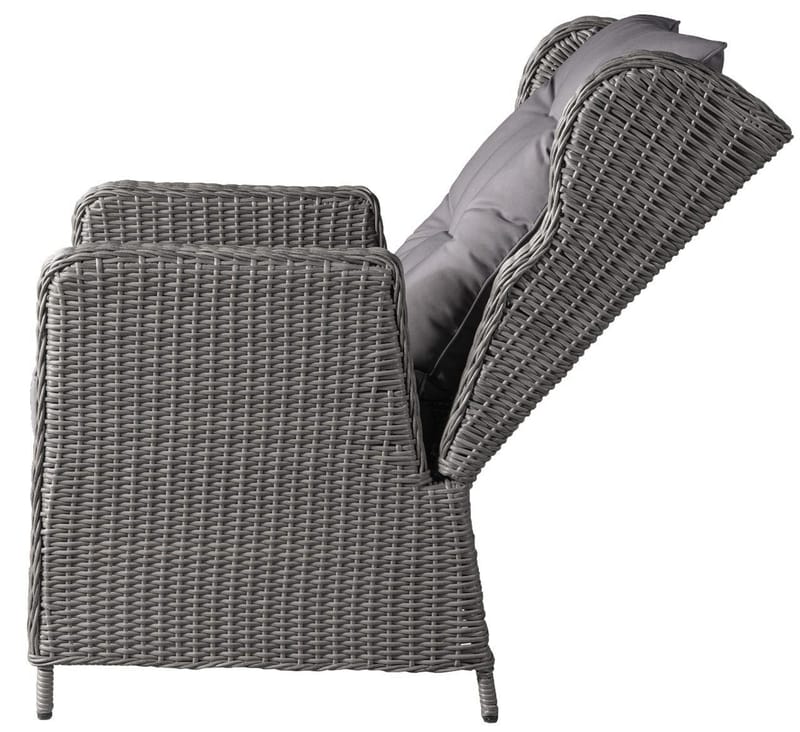 California utemöbelgrupp med recliner soffa, fåtöljer och bord - Grå konstrotting - Grå - Trädgård & spabad - Utemiljö - Altan & terrass - Altanmöbler