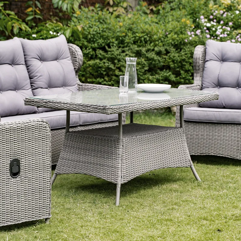 California utemöbelgrupp med recliner soffa, fåtöljer och bord - Grå konstrotting - Grå - Trädgård & spabad - Utemiljö - Altan & terrass - Altanmöbler