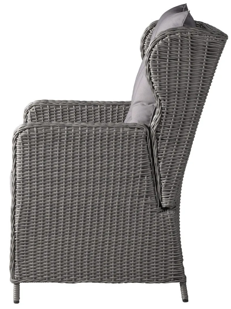 California utemöbelgrupp med recliner soffa, fåtöljer och bord - Grå konstrotting - Grå - Trädgård & spabad - Utemiljö - Altan & terrass - Altanmöbler