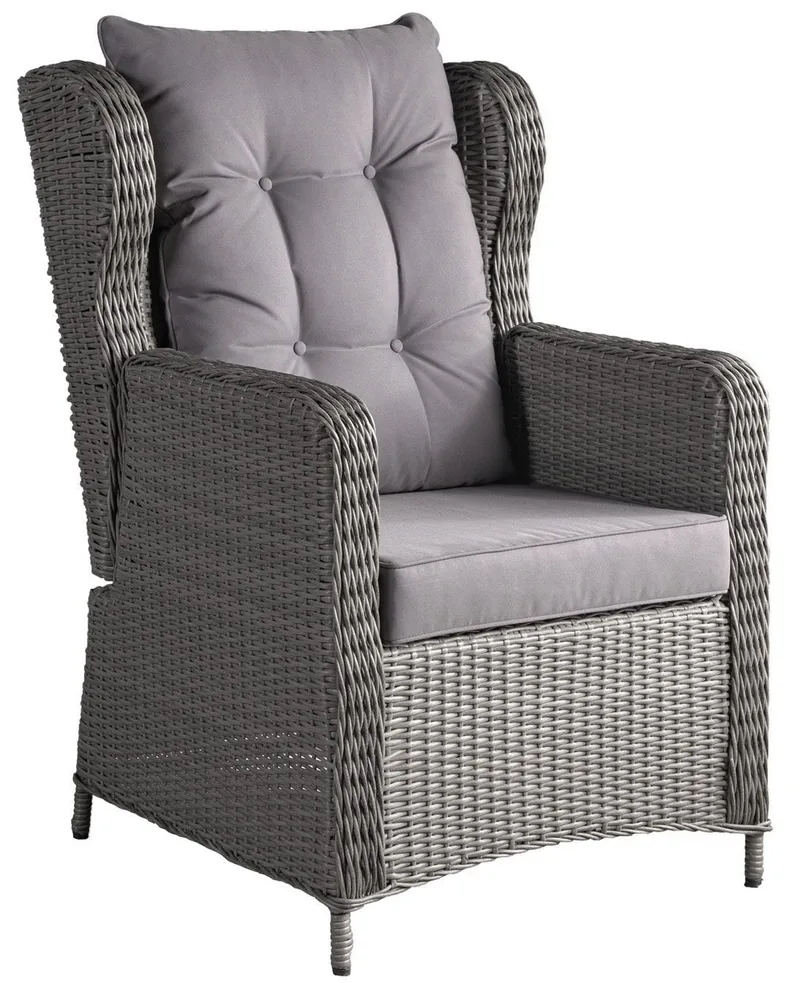 California utemöbelgrupp med recliner soffa, fåtöljer och bord - Grå konstrotting - Grå - Trädgård & spabad - Utemiljö - Altan & terrass - Altanmöbler