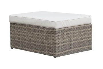 Dramilo Loungegrupp i konstrotting med bord och dynor - Beige - Utemöbler - Loungemöbler - Soffgrupp utomhus