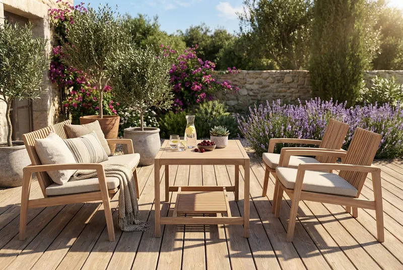 Elkest Loungegrupp Utomhus - Beige - Utemöbler - Loungemöbler - Soffgrupp utomhus