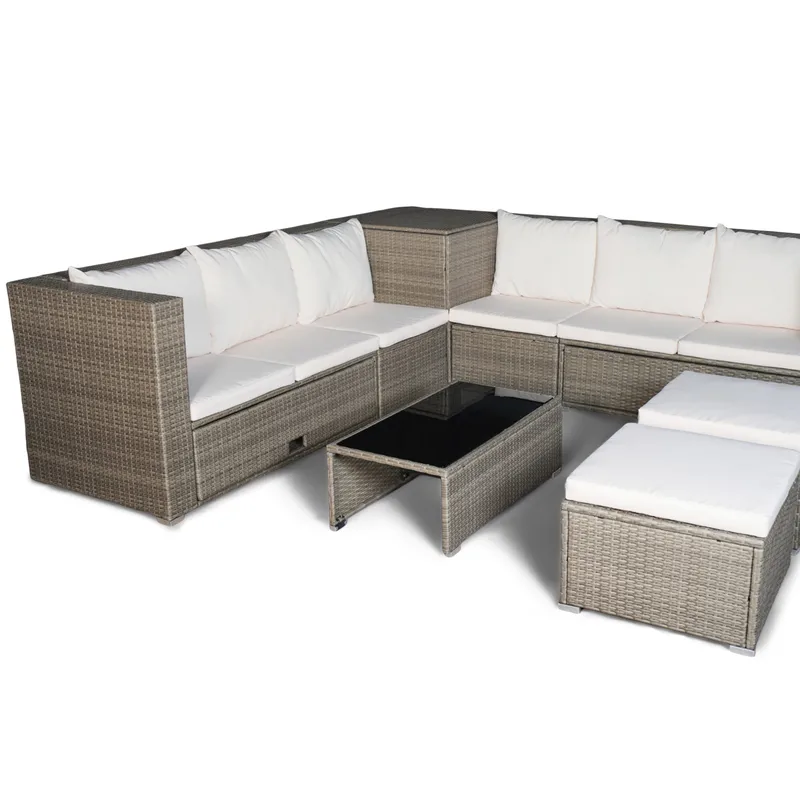 Exklusiv loungegrupp | Inbyggd förvaring | Brun konstrotting | Djursvik - Brun - Trädgård & spabad - Utemiljö - Altan & terrass - Altanmöbler