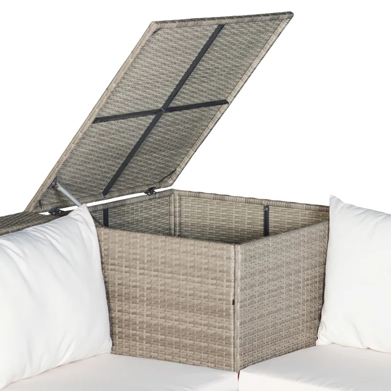 Exklusiv loungegrupp | Inbyggd förvaring | Brun konstrotting | Djursvik - Brun - Trädgård & spabad - Utemiljö - Altan & terrass - Altanmöbler