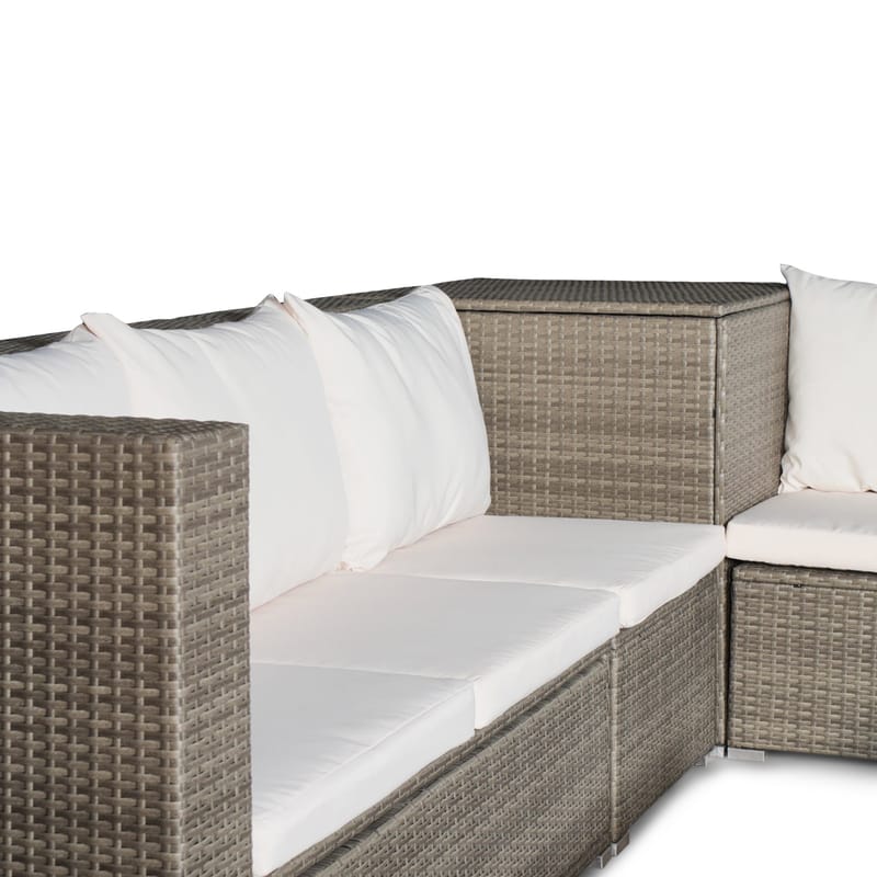 Exklusiv loungegrupp | Inbyggd förvaring | Brun konstrotting | Djursvik - Trädgård & spabad - Utemiljö - Altan & terrass - Altanmöbler