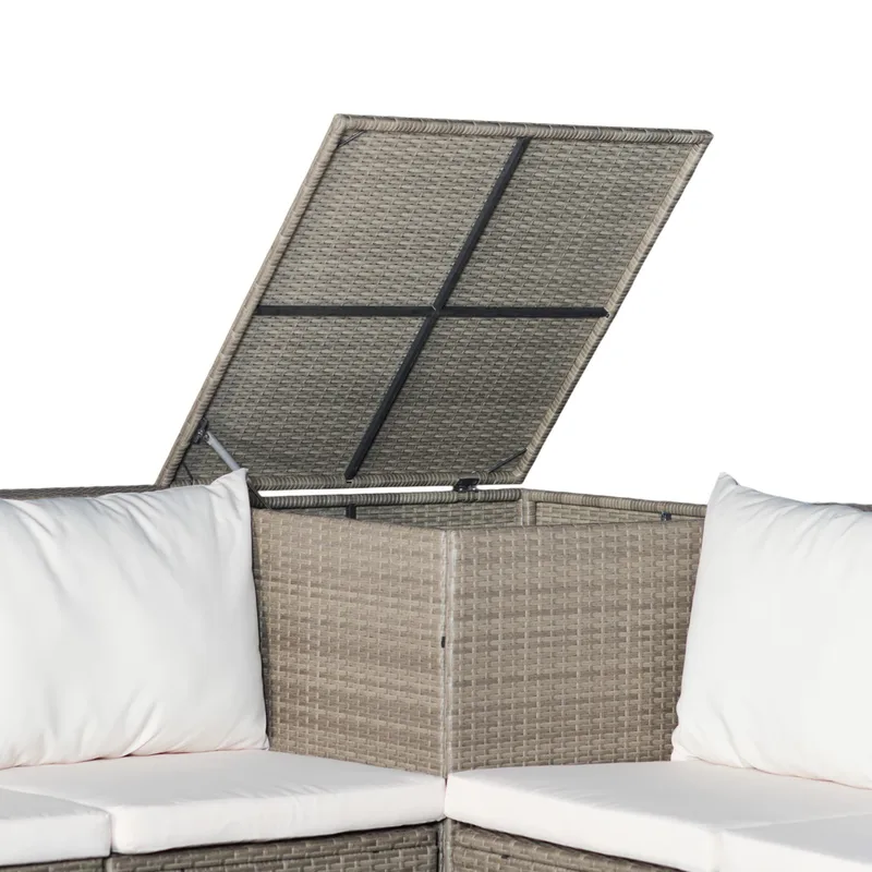 Exklusiv loungegrupp | Inbyggd förvaring | Brun konstrotting | Djursvik - Trädgård & spabad - Utemiljö - Altan & terrass - Altanmöbler