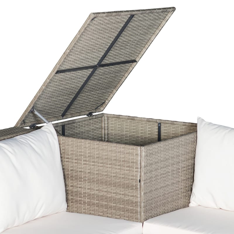 Exklusiv loungegrupp | Inbyggd förvaring | Brun konstrotting | Djursvik - Trädgård & spabad - Utemiljö - Altan & terrass - Altanmöbler