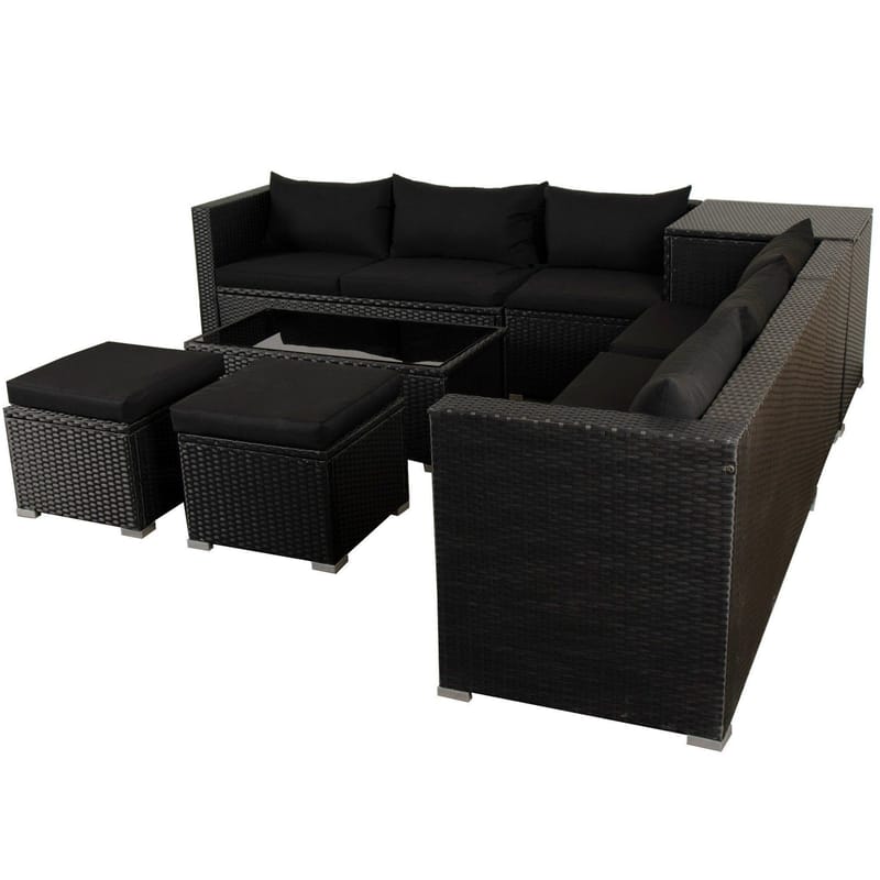 Exklusiv loungegrupp | Inbyggd förvaring | Svart konstrotting | Djursvik 2024 - Trädgård & spabad - Utemiljö - Altan & terrass - Altanmöbler