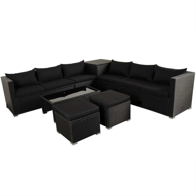 Exklusiv loungegrupp | Inbyggd förvaring | Svart konstrotting | Djursvik 2024, undefined